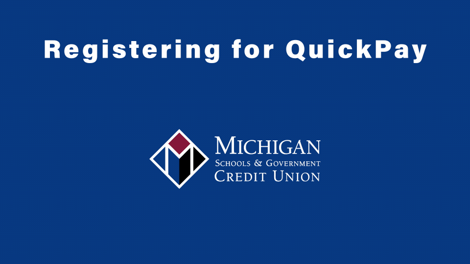 Registering for QuickPay - rotating image